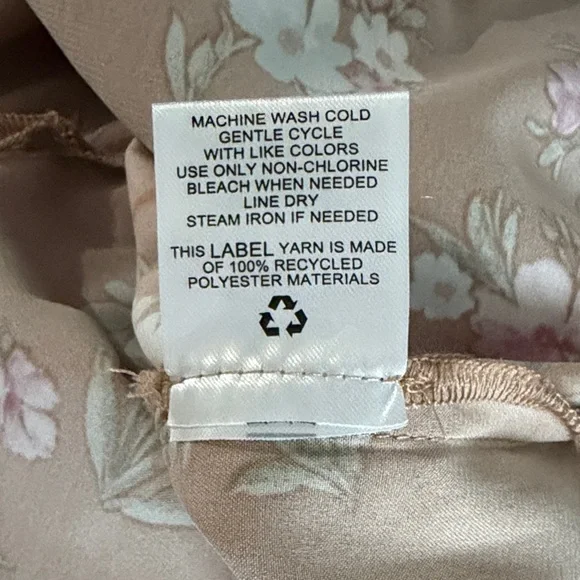 Pink Rose Floral Midi Dress - Tan and Pink - Picture 4 of 5